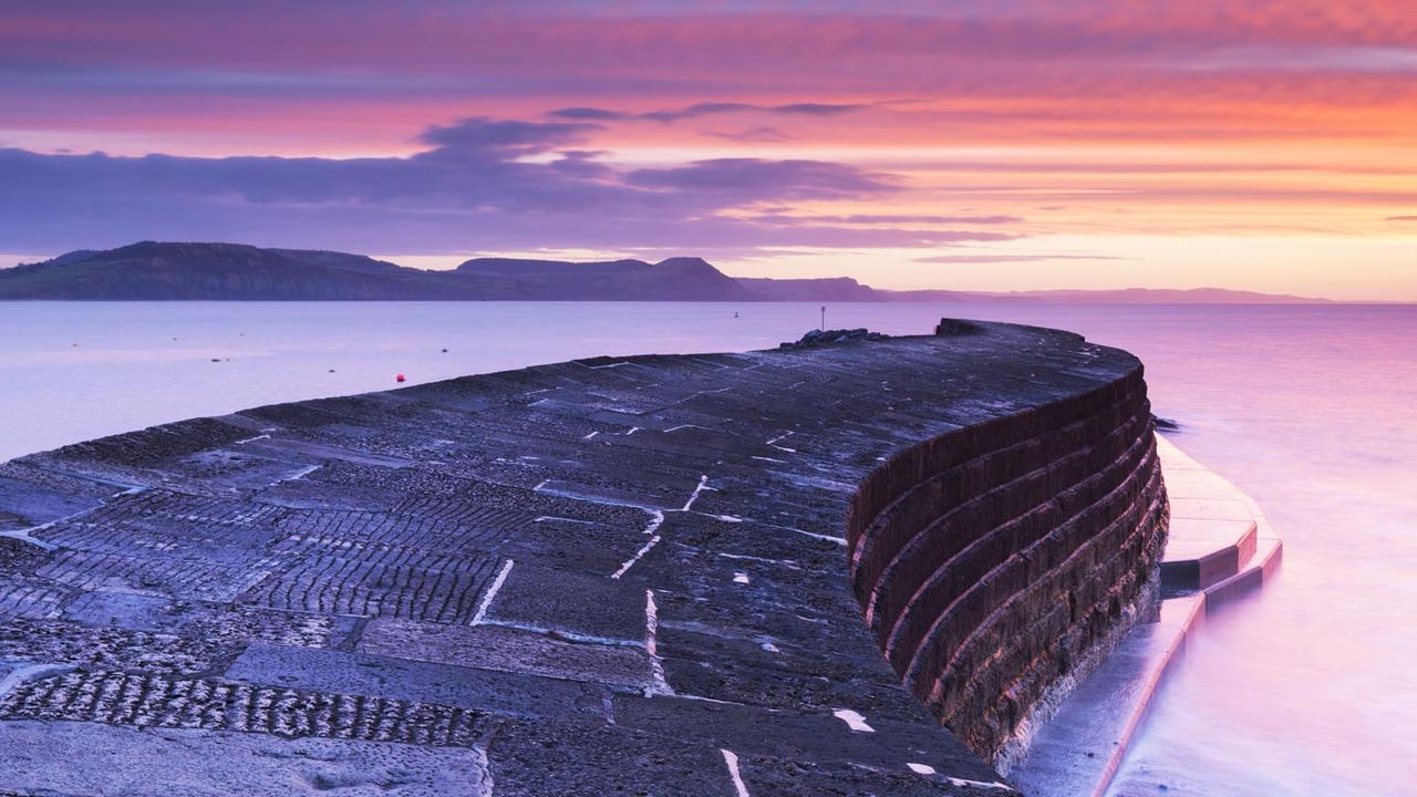 Sunrise over The Cobb, Lyme Regis, Dorset 