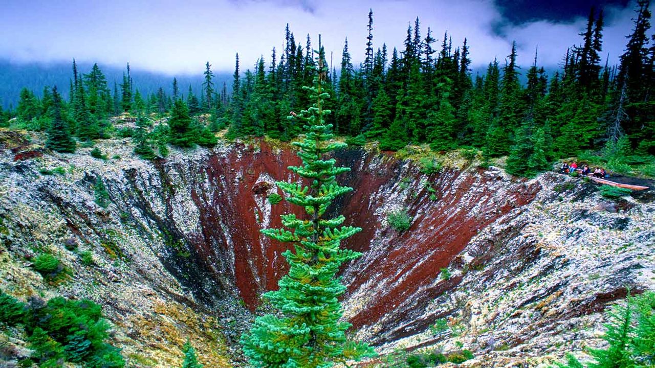 Crater from eruption 250 years ago Nisga a Tribal Lands British Columbia Canada