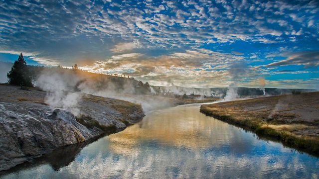 Firehole River in Yellowstone National Park, Wyoming