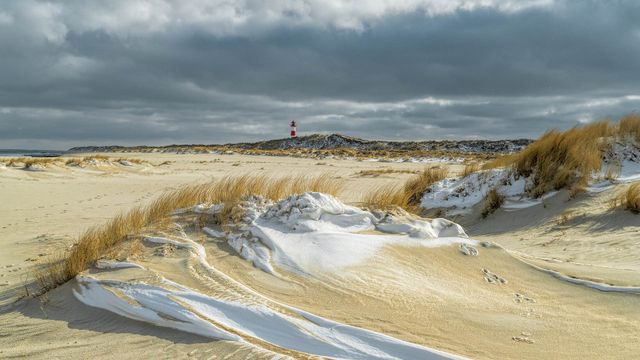 Strand der Insel Sylt, Schleswig-Holstein, im Winter