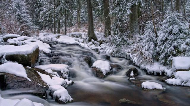 Der Untere Bodewasserfall bei Braunlage im Harz, Niedersachsen, Deutschland 