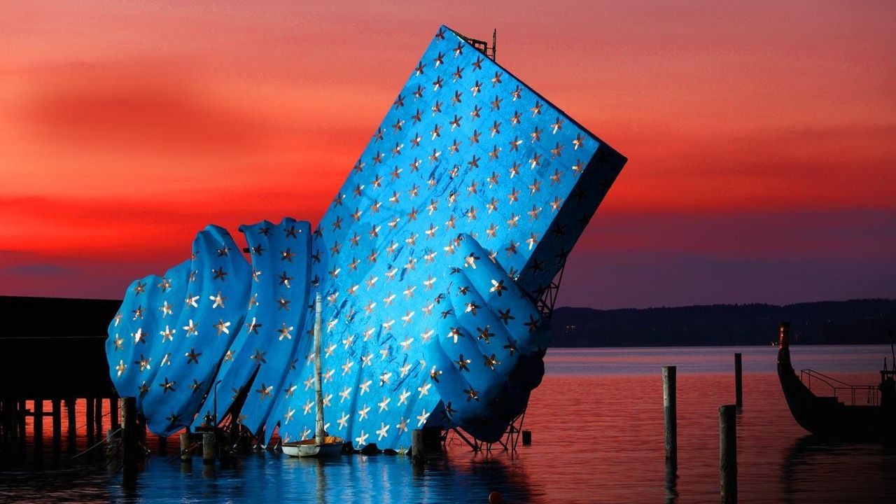 Bühnenbild für die Oper Aida, Bregenzer Festspiele, Bodensee, Vorarlberg, Österrreich