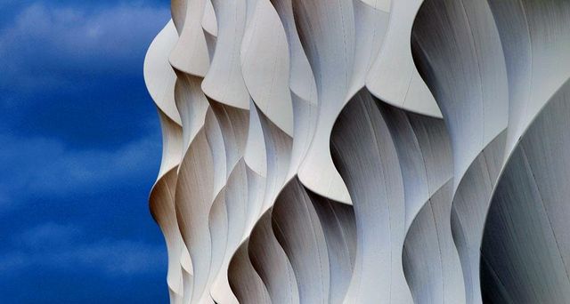 A detail of the Basketball Arena at the Olympic Park in Stratford, London, England