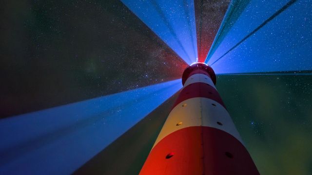 Westerheversand Lighthouse in Westerhever, Germany