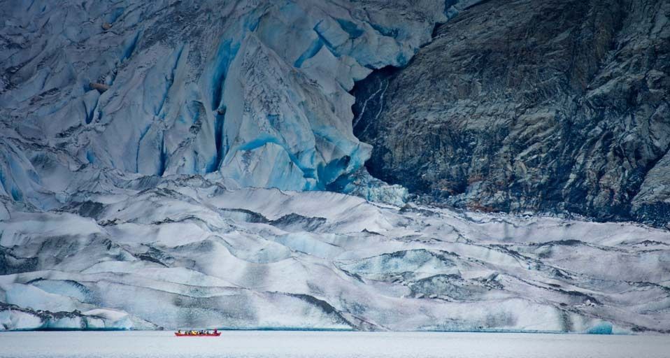 The Mendenhall glacier outside of Juneau, Alaska