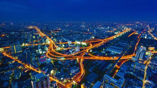 Time lapse of the expressways in Bangkok, Thailand