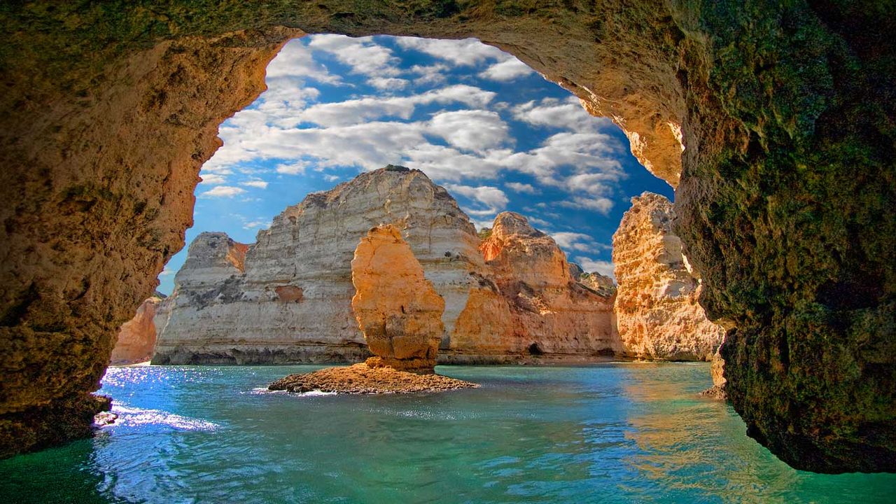 Natural arch at Ponta da Piedade, near Lagos, Portugal