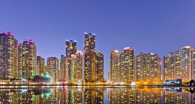 Skyline of Marine City in Busan, South Korea