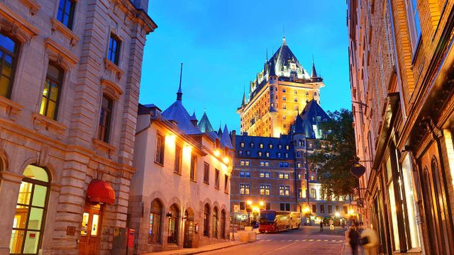 Description: Chateau Frontenac at dusk in Quebec City 