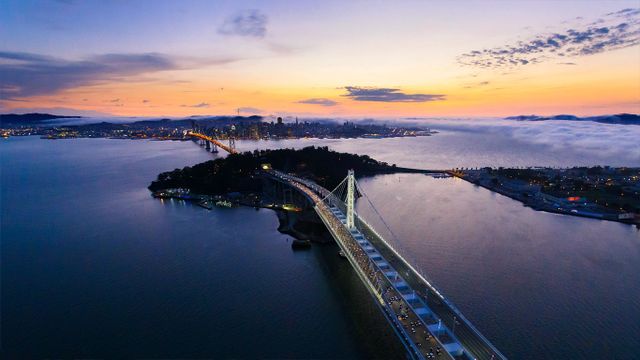 San Francisco et Bay Bridge, Californie, États-Unis