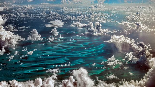 Cumulus clouds over the Caribbean