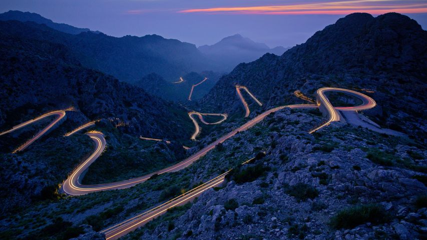Route menant à Sa Calobra sur l’île de Majorque, Baléares, Espagne