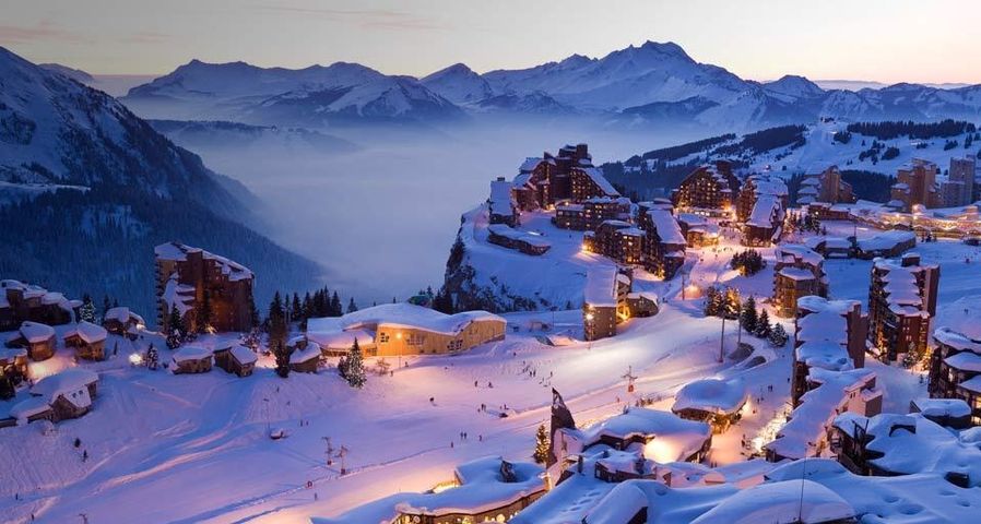 Station de ski d’Avoriaz sur la commune de Morzine,  Haute-Savoie, Rhône-Alpes