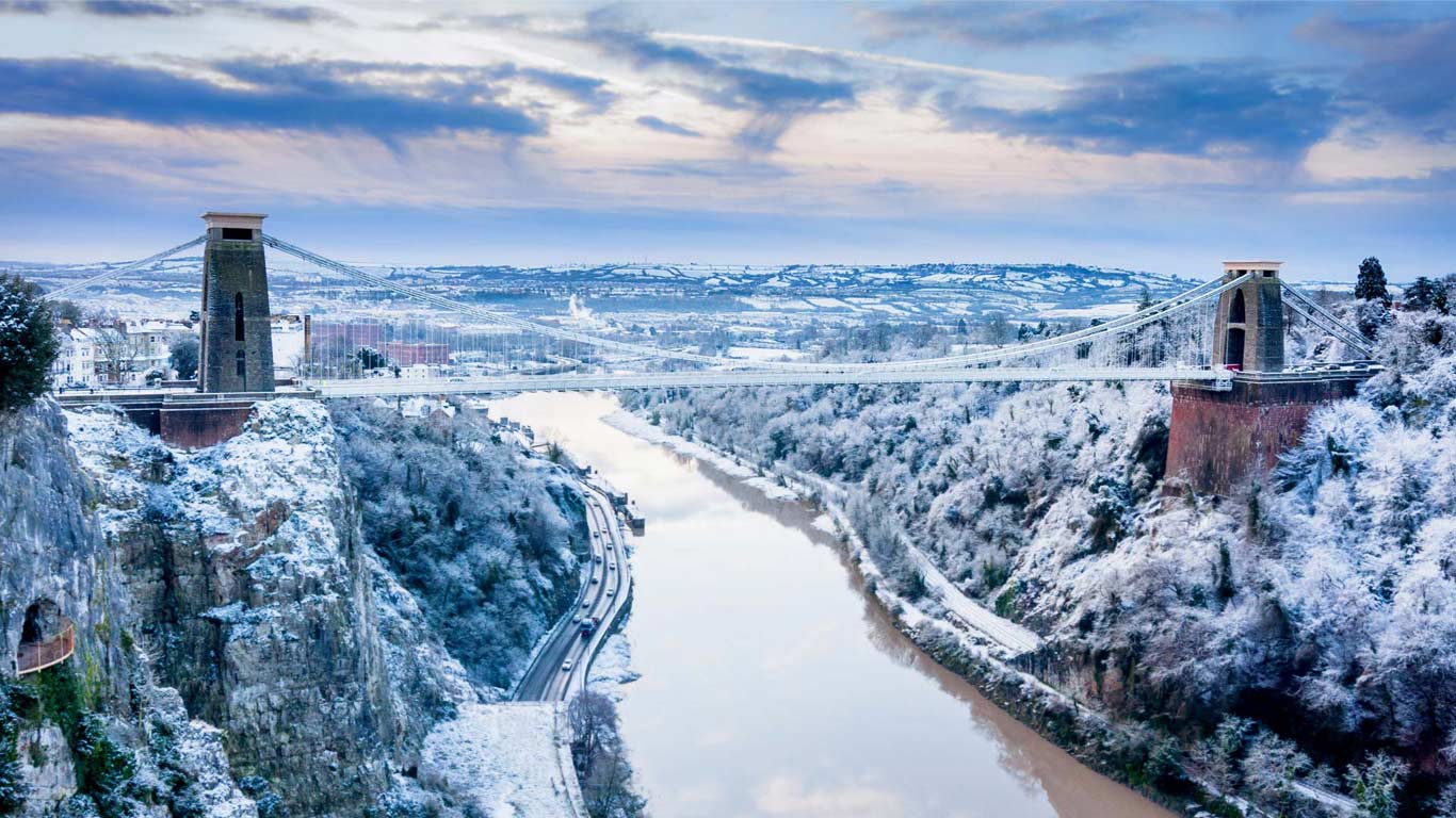 Clifton Bridge in winter, Bristol - Bing Gallery