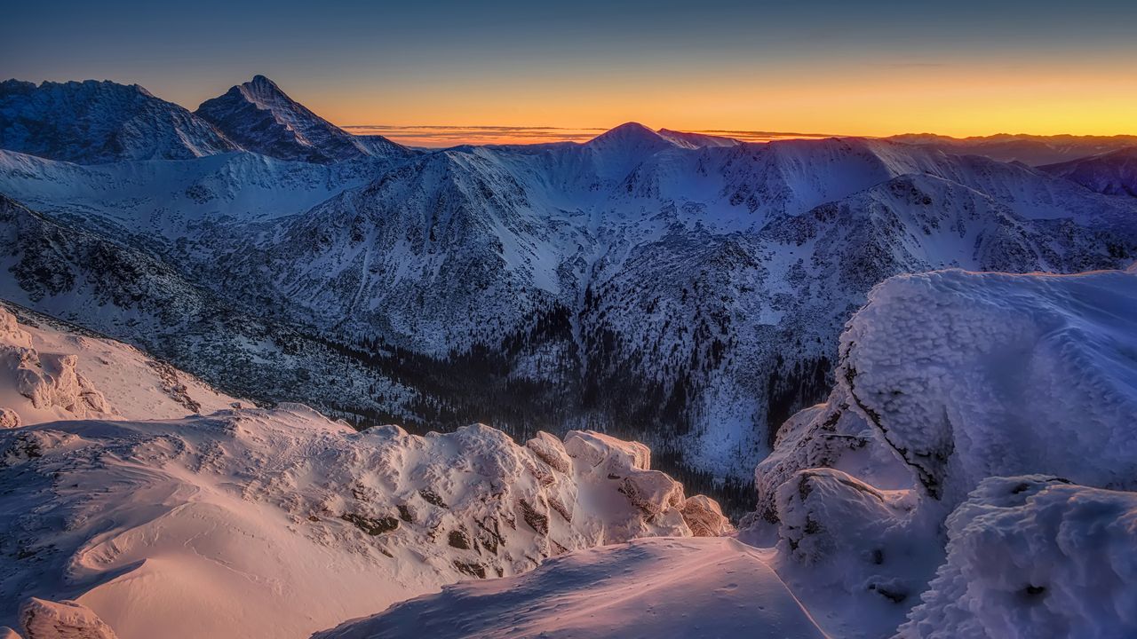Powder-covered peaks, High Tatras, Slovakia