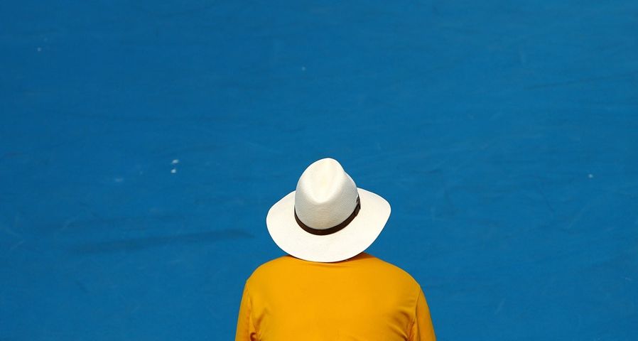 A linesperson oversees a match during the 2011 Australian Open at Melbourne Park