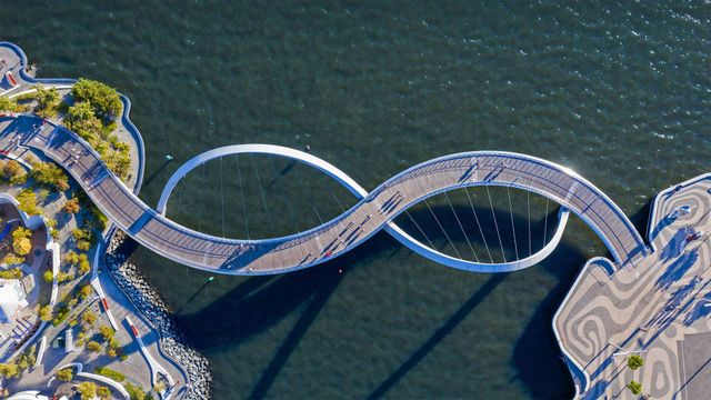 Elizabeth Quay Bridge in Perth, Australia