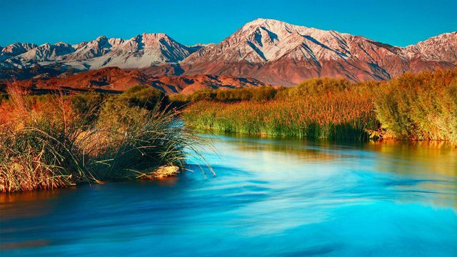 The Owens River and the Sierra Nevada near Bishop, California