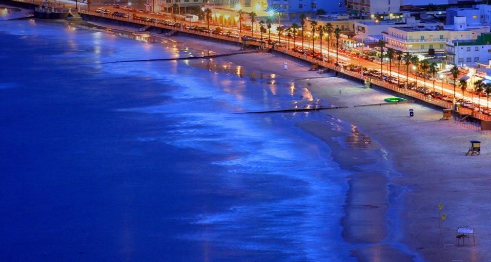 Aerial view of Piriápolis waterfront and promenade, Uruguay