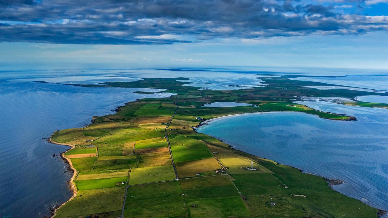 The island of Sanday in Orkney, Scotland 