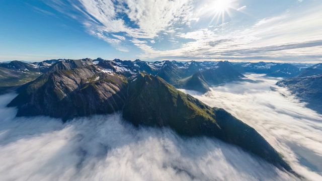 The Sunnmøre Alps over Hjørundfjorden, Norway