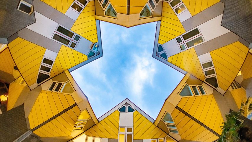 Maisons cubes à Rotterdam créées par l’architecte Piet Blom