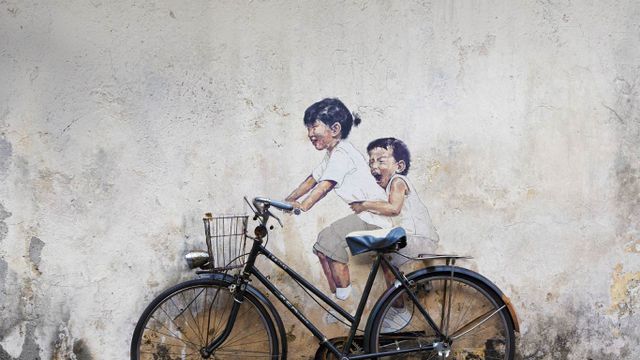 Wandmalerei in George Town, Penang, Malaysia
