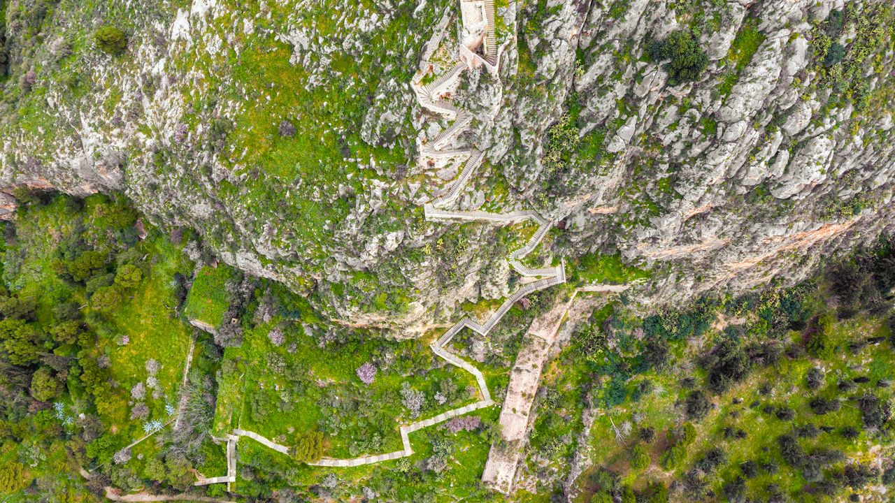 The staircase of the Fortress of Palamidi, Nafplio, Greece