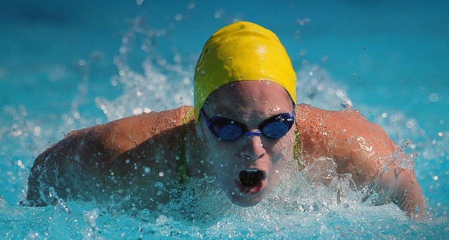 Emily Seebohm of Australia competes in her women's 200m IM preliminary heat at the Pan Pacific Swimming Championships in Irvine, California on August 21, 2010
