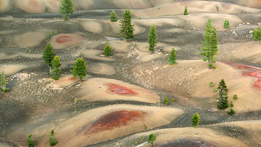 Painted Dunes below Cinder Cone, Lassen Volcanic National Park, California