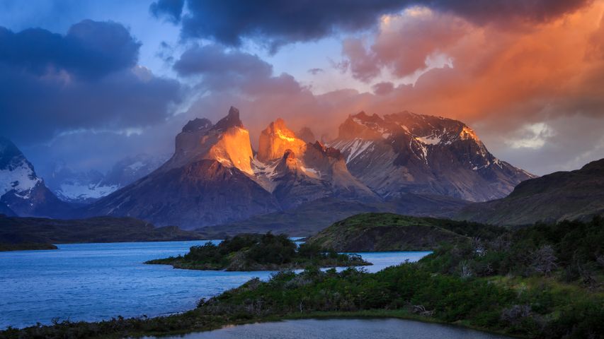 Lago Pehoé, Parco Nazionale Torres del Paine, Cile