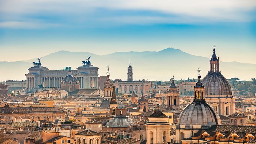 View of Rome from Castel Sant'Angelo, Italy