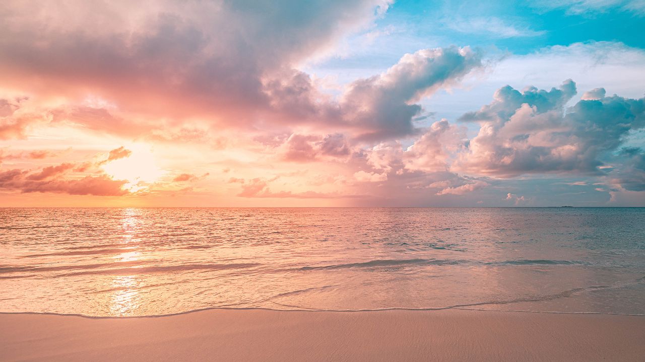 Sea, sand, and sunset