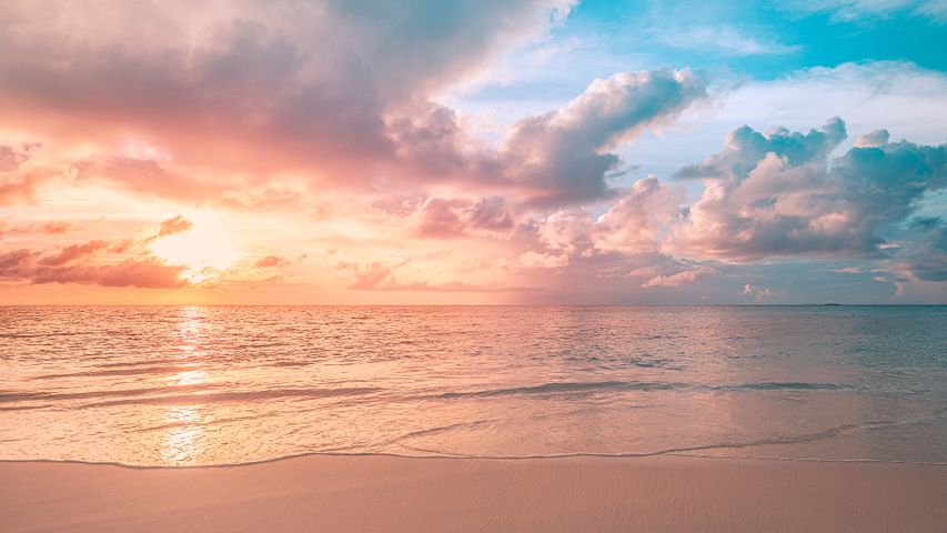 Sea, sand, and sunset