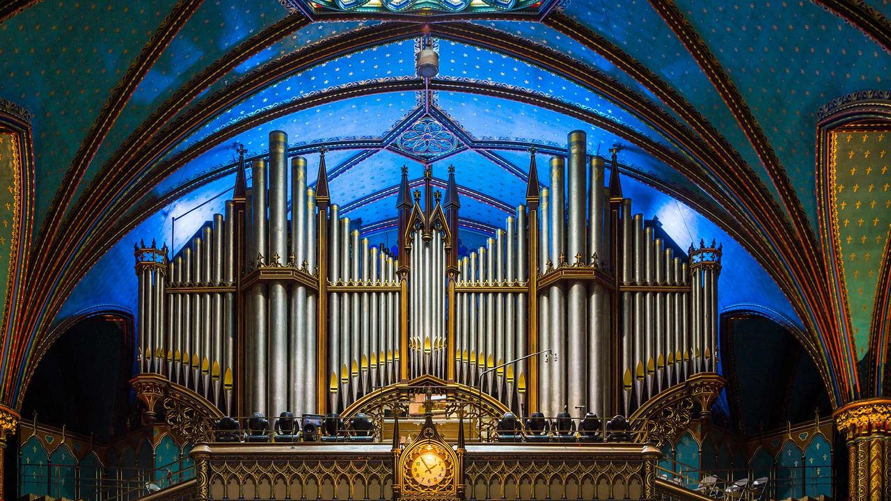 The pipe organ of the Notre Dame Basilica in Montreal 