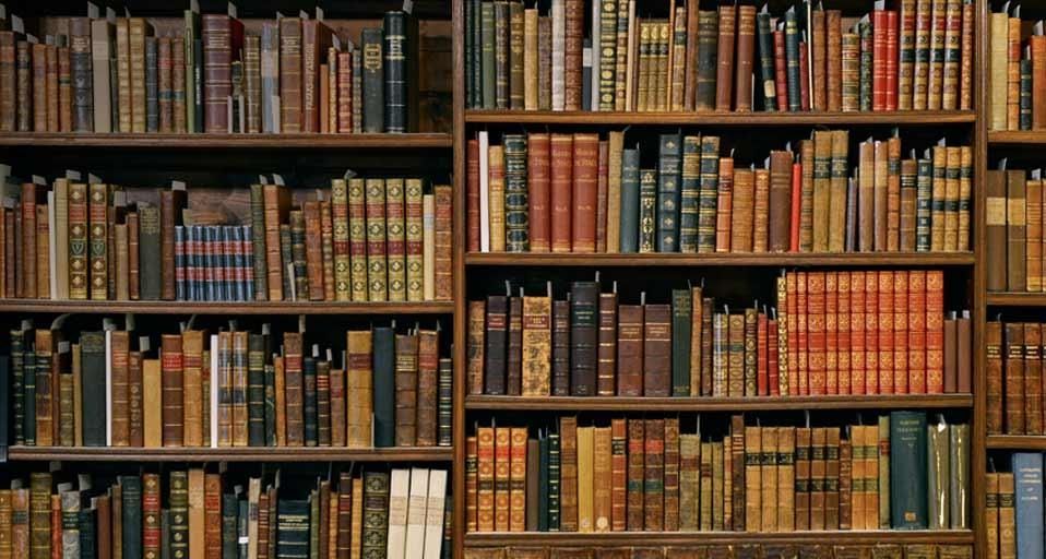 Bookshelves photographed at Chawton House Library in Hampshire, England as part of Bing Help Your Britain ©