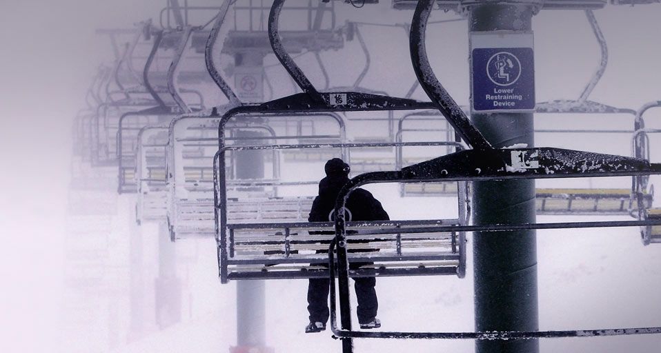 Summit Quad chairlift at Mount Hotham, Australia in 2005