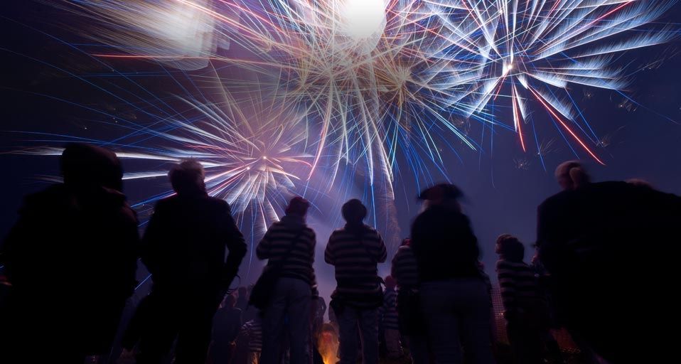 South Street Bonfire Society watching the Nevill Junior Bonfire display, Lewes, East Sussex
