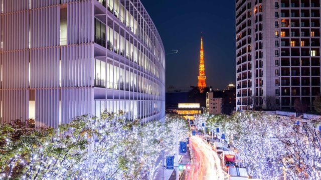 「けやき坂のイルミネーションと東京タワー」東京, 六本木
