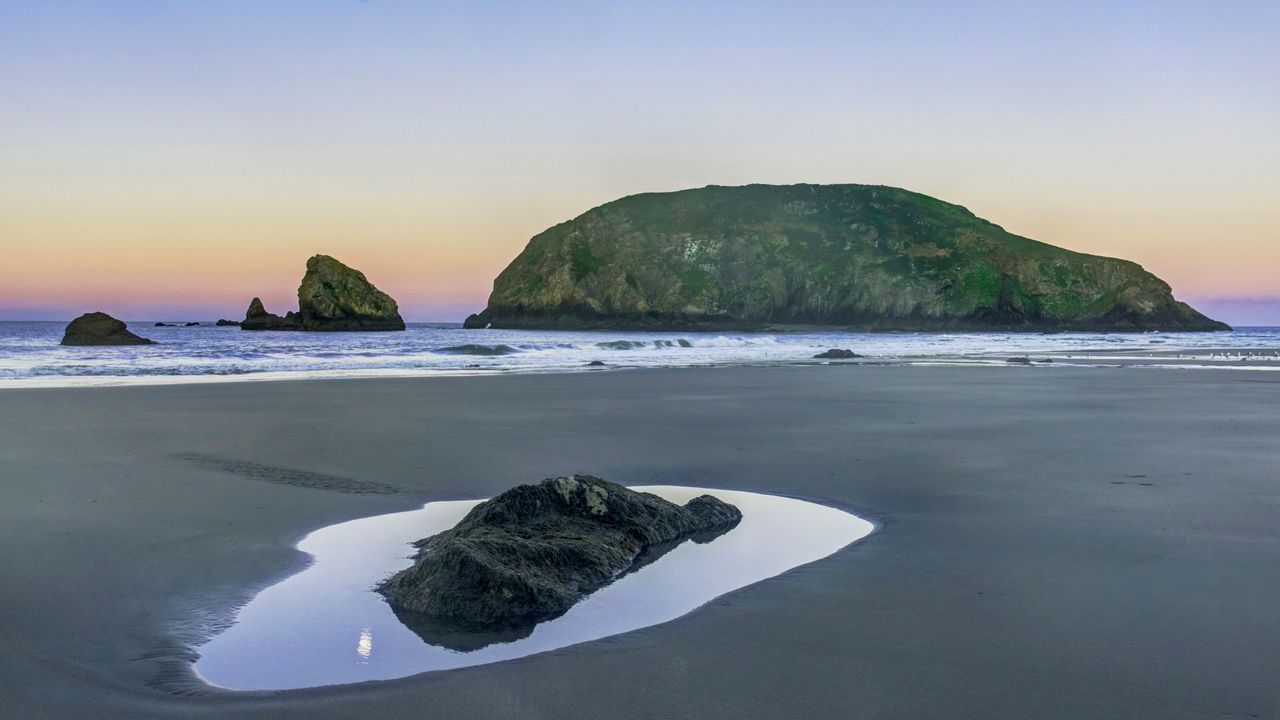 Rocky sea stacks, Harris Beach State Park