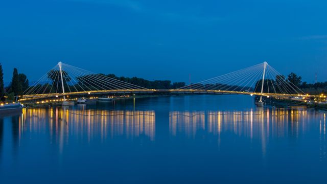 Mimram-Fußgängerbrücke über den Rhein zwischen Frankreich und Deutschland