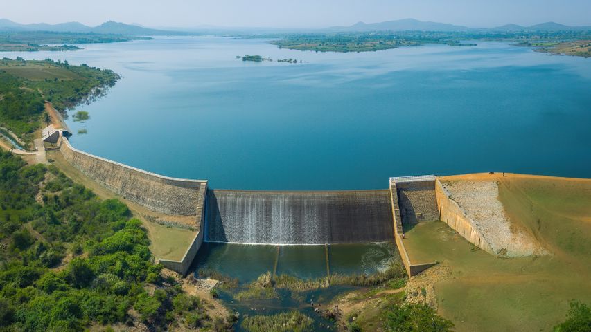 Gayathri Reservoir, near Chitradurga, Karnataka, India.