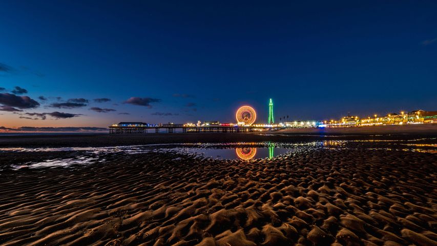 Blackpool Tower and Central Pier, Lancashire.