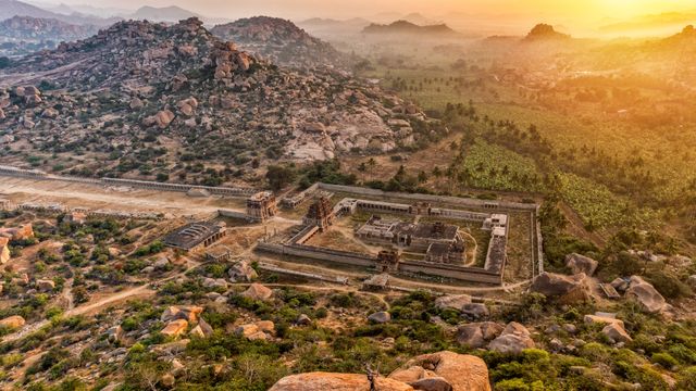 Aerial View of Achyutaraya temple, Hampi, India