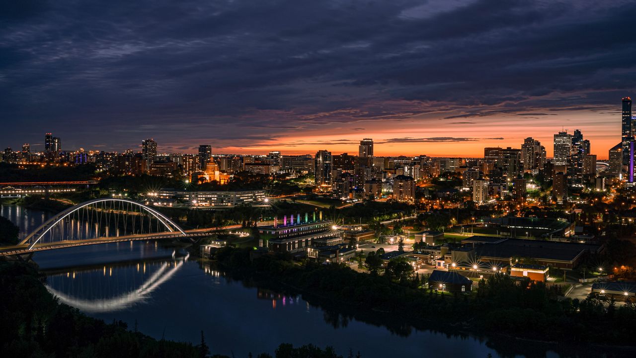 Edmonton at night, Alberta