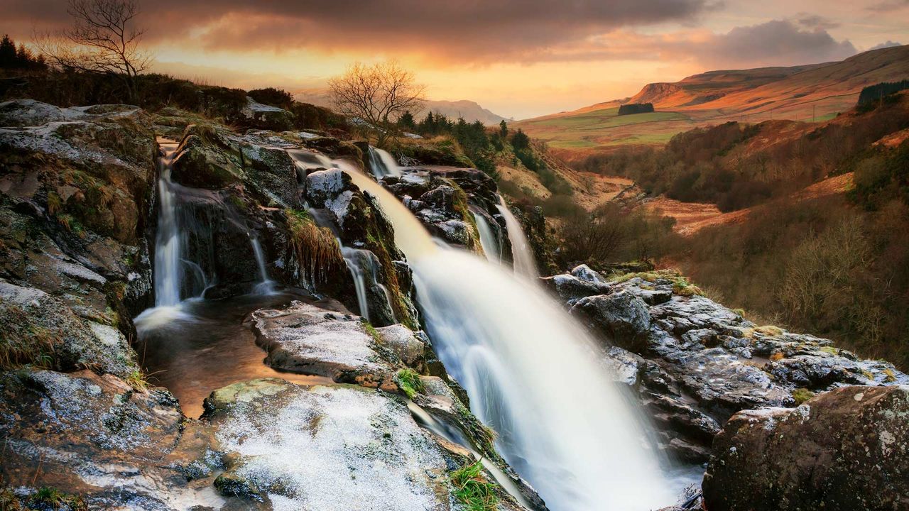 Loup of Fintry waterfall on the River Endrick, Scotland
