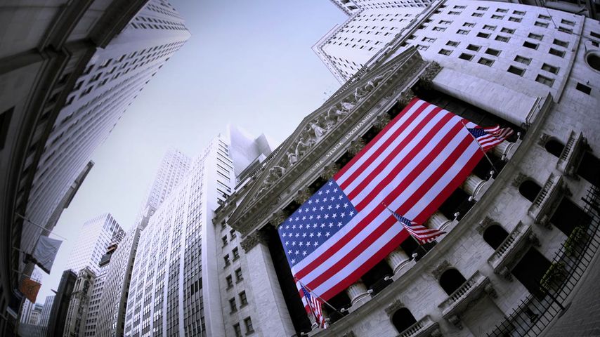 United States flag, New York Stock Exchange, New York City