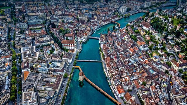 「ロイス川のカペル橋」スイス, ルツェルン