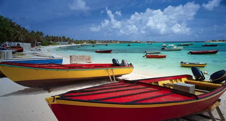 Boats on the beach in the US Virgin Islands