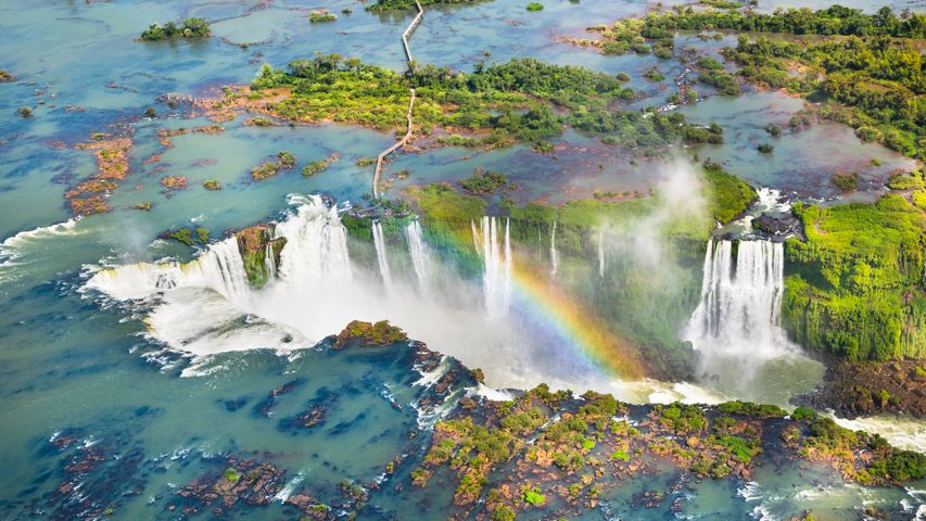 伊瓜苏大瀑布鸟瞰图，巴西